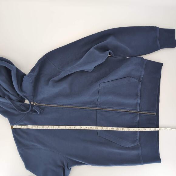 American Eagle Navy Blue Relaxed Fit Full Zip Hooded Sweatshirt Hoodie - Size M - Picture 10 of 10